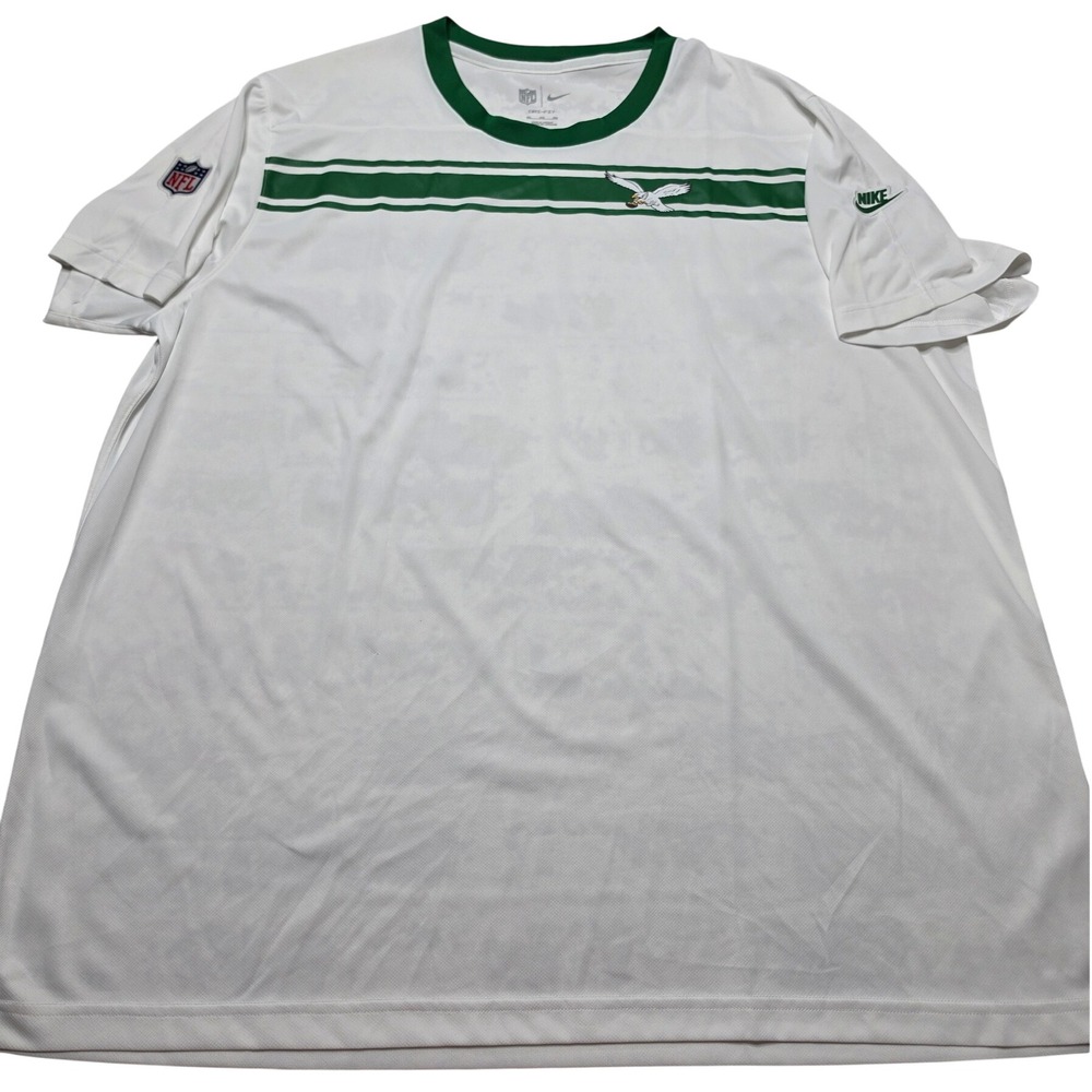 Nike NFL Philadelphia Eagles Dri-FIT T-Shirt Mens 3XL White Green Logo Tee